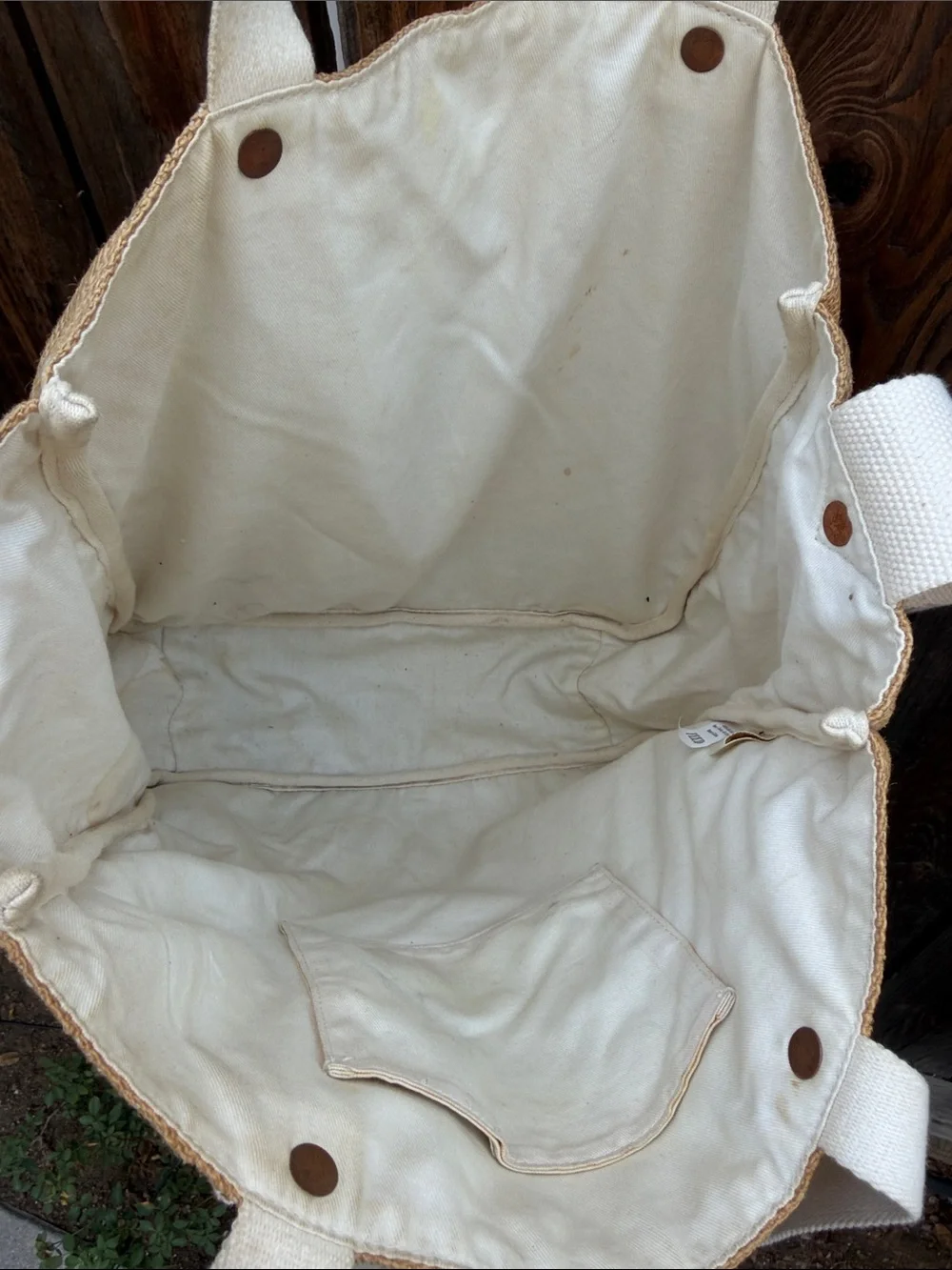 FEED Burlap Large Tote Bag with crossbody strap.❤️RARE